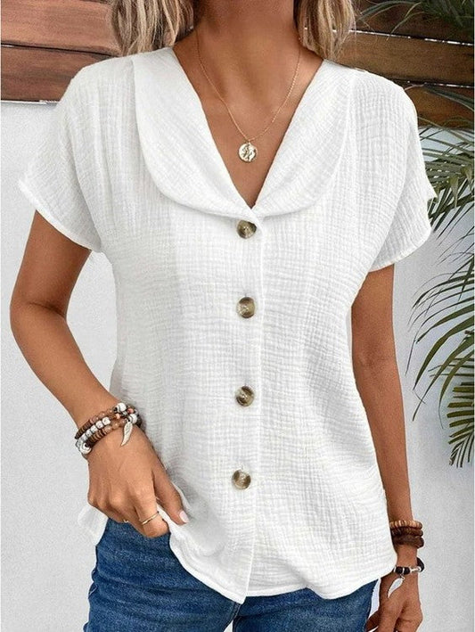 Vero Blouse | Schickes Oberteil mit stilvollem Kragen und Knopfakzenten