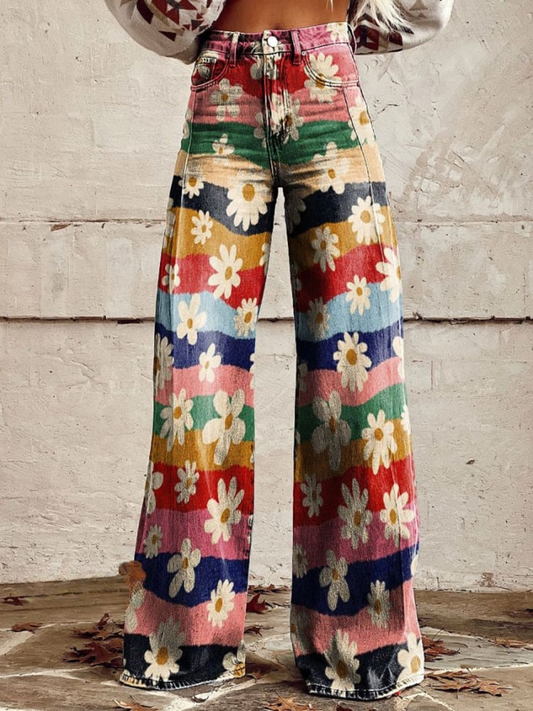 Reverie™ | Weite Retro-Hose mit Blumenmuster