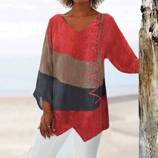 Femke | Trendy Tricolour Top für einen modischen Look