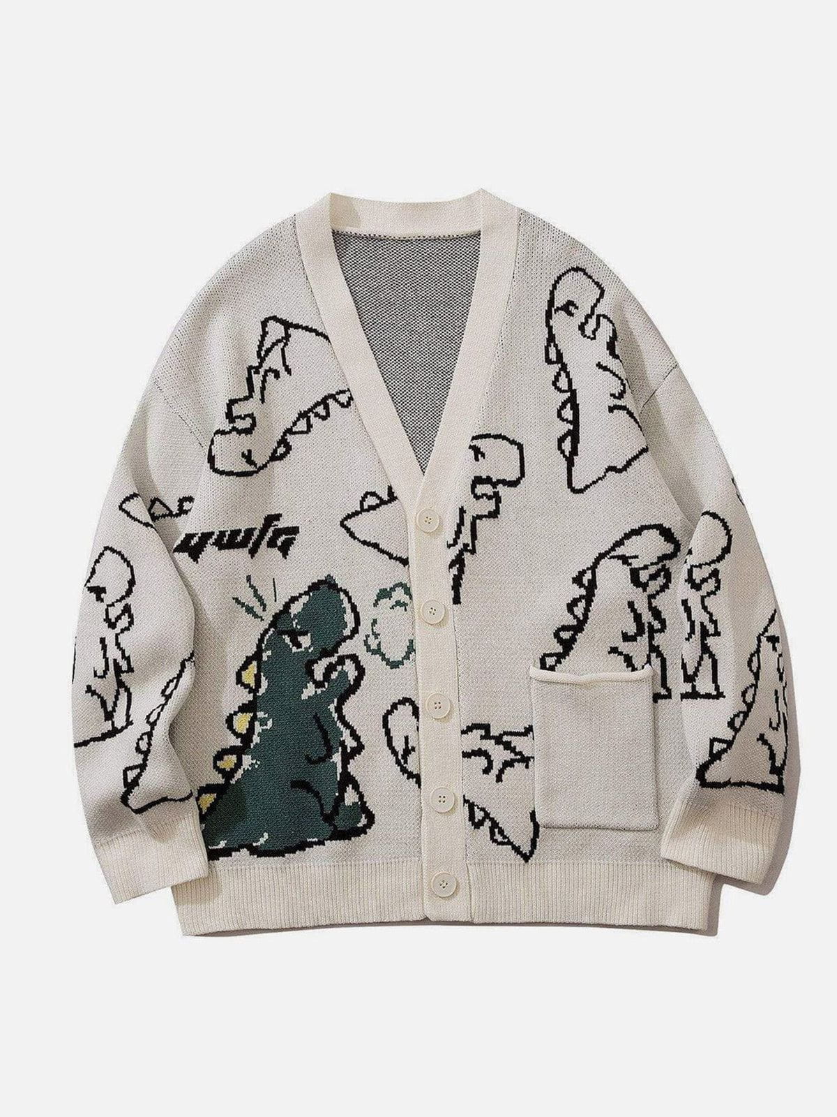Yente - Strickjacke mit Dino-Aufdruck