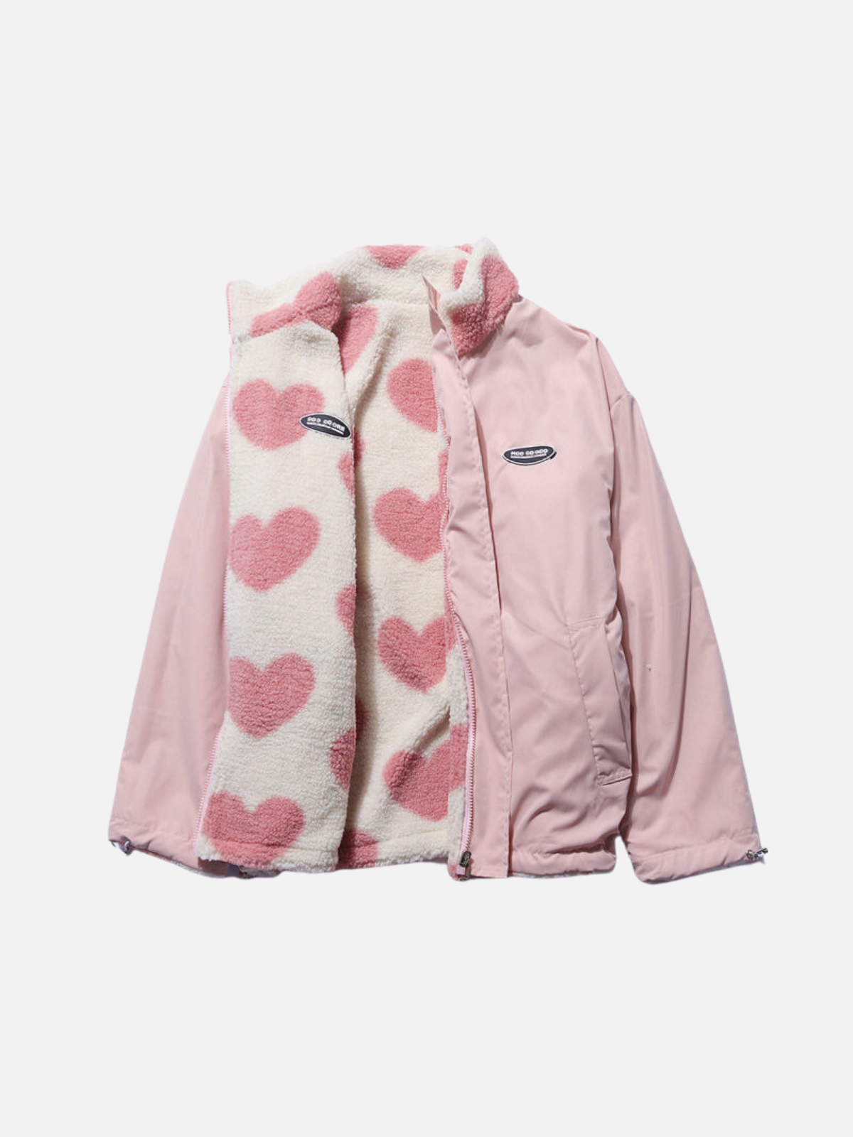 Warme Herbstjacke mit kuscheligem Futter und hübschem Herzmuster