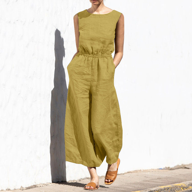 Fashion Lässiger Temperament-Jumpsuit ohne Ärmel