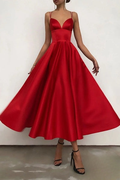 Monroe - Maxikleid mit V-Ausschnitt und Rücken ohne Rüschen