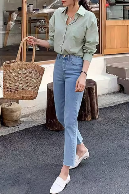Tessa | Damen High Waist Straight Jeans