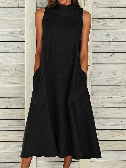 Livia - Schlichtes, locker sitzendes Freizeitkleid für Frauen mit Seitentaschen