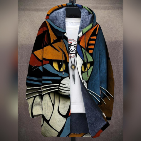 Strickjacke Katze abstrakt Kittea