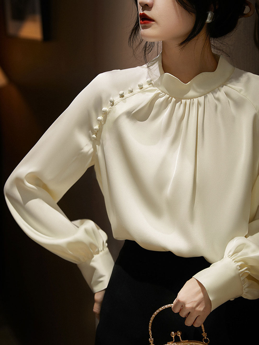 Firouza Bluse | Langärmelige Button-Down Bluse für Frauen