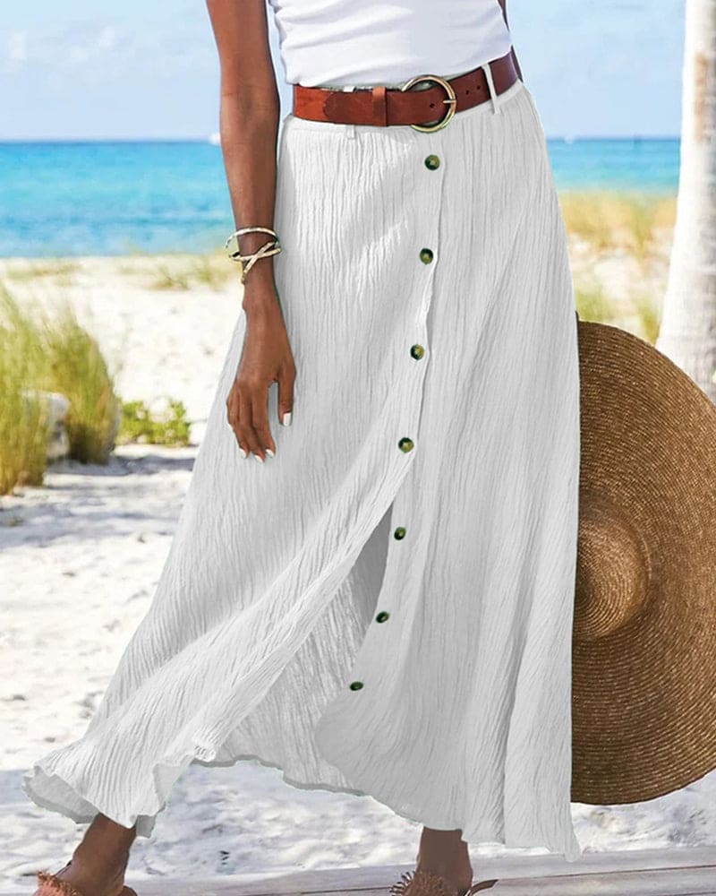 Lotte | Eleganter langer Rock in Unifarbe