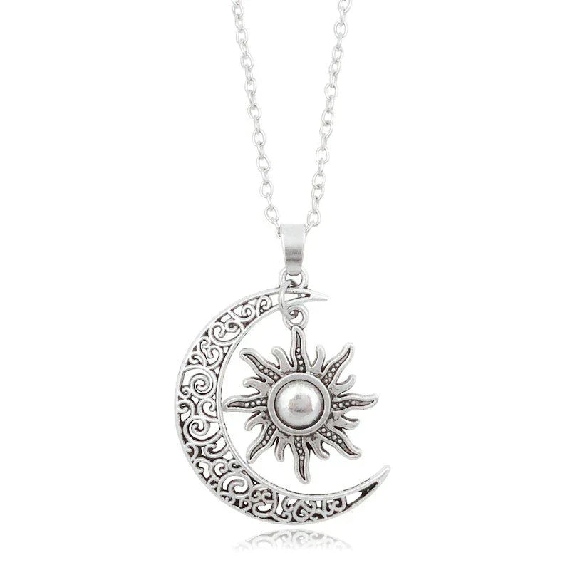 Vintage Sonne und Mond Halskette | Zwei Bedeutungen auf 1 Halskette!