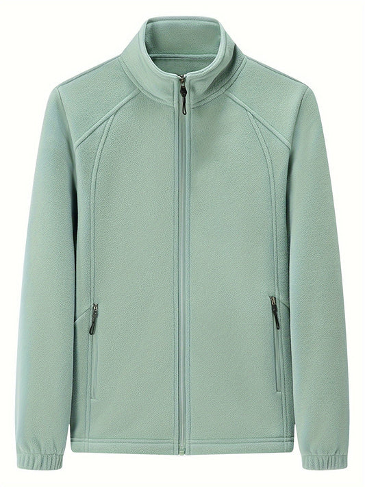 Fenna | Plüsch-Outdoorjacke mit Stehkragen und langen Ärmeln
