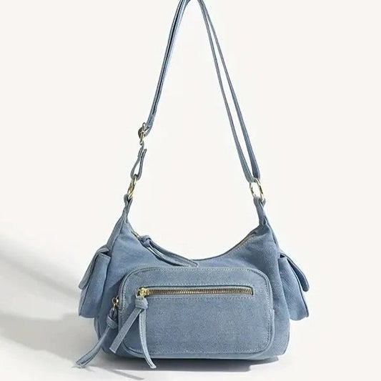 Kenna - Retro-Schultertasche aus Denim