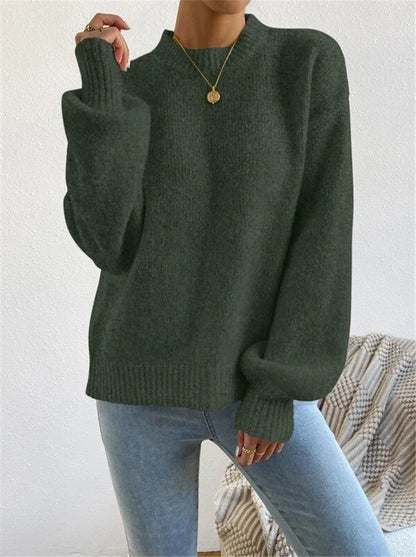 Amelie - Damenpullover mit langen Ärmeln und Stehkragen