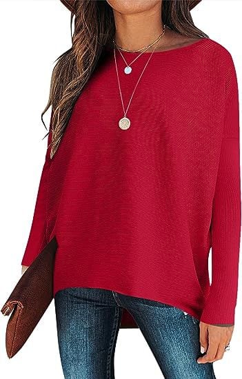 Charlotte - Dolman Irreguläre Und Übergroße Ärmel Strickpullover Für Frauen
