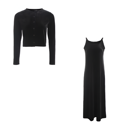 Sira | Elegantes Set aus Samtweste und Gürtelkleid
