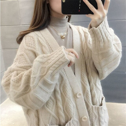 Strickjacke Alina | Lang, dick und warm