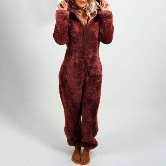 Nina - Stylischer Overall-Pyjama mit Kapuze für Frauen