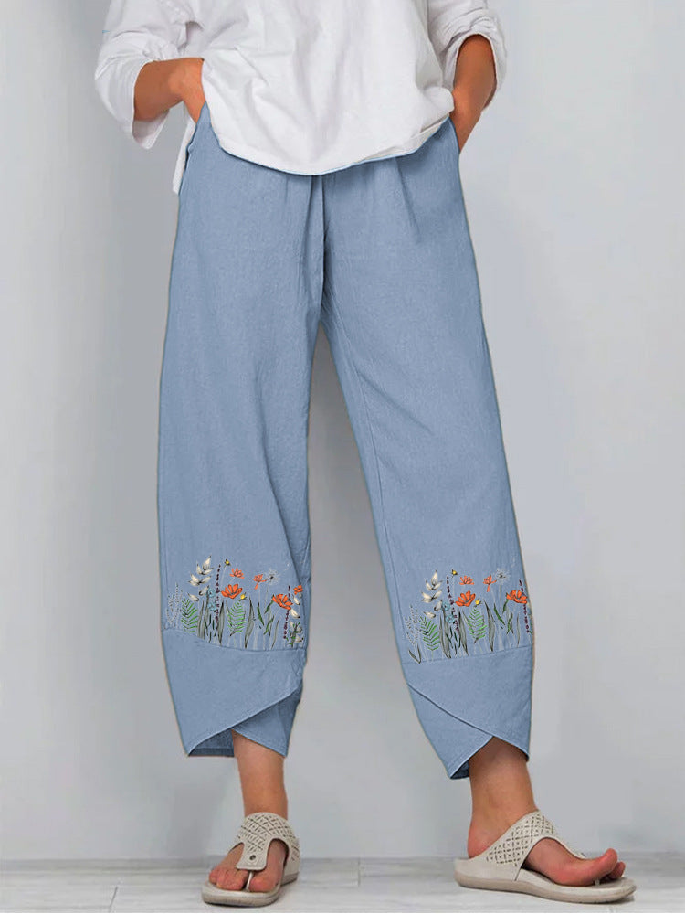 Hose mit Print und Gummizug in der Taille