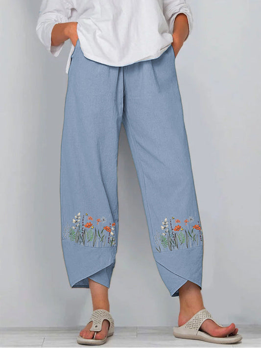 Hose mit Print und Gummizug in der Taille