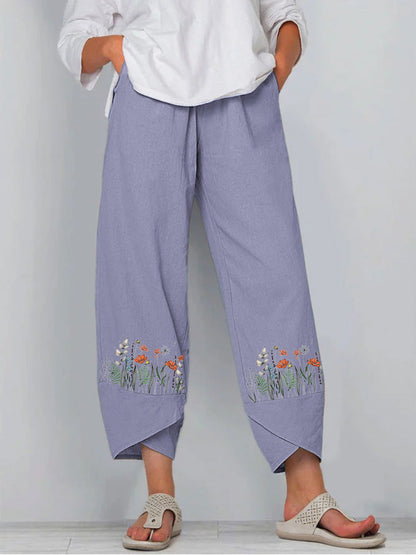 Hose mit Print und Gummizug in der Taille