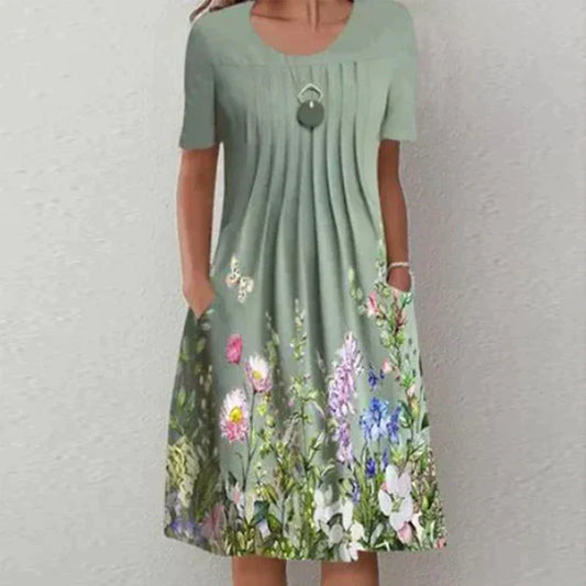 Marlene - Plissiertes Minikleid mit floralem Muster