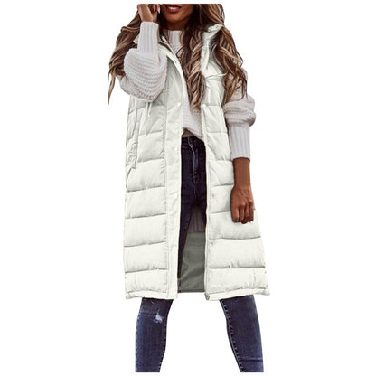Brandy - Langer ärmelloser Wintermantel für Damen