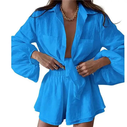 Bluse und Shorts Set - Entspannter Chic - Luftig und elegant - Perfekt für sonnige Tage