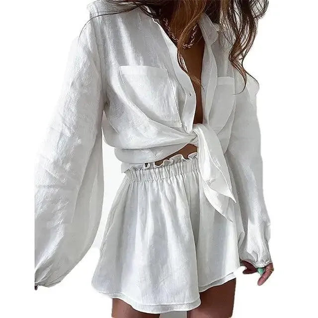 Bluse und Shorts Set - Entspannter Chic - Luftig und elegant - Perfekt für sonnige Tage