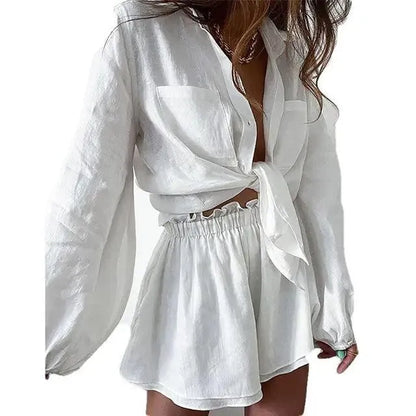 Bluse und Shorts Set - Entspannter Chic - Luftig und elegant - Perfekt für sonnige Tage