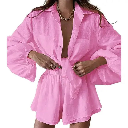 Bluse und Shorts Set - Entspannter Chic - Luftig und elegant - Perfekt für sonnige Tage
