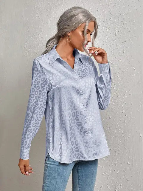 Ubelia Bluse | Langärmelige Leopardenbluse