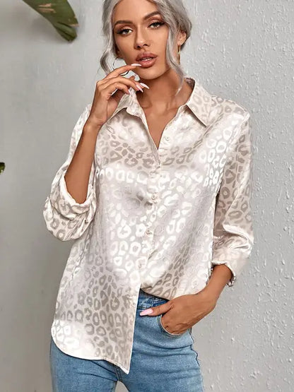 Ubelia Bluse | Langärmelige Leopardenbluse