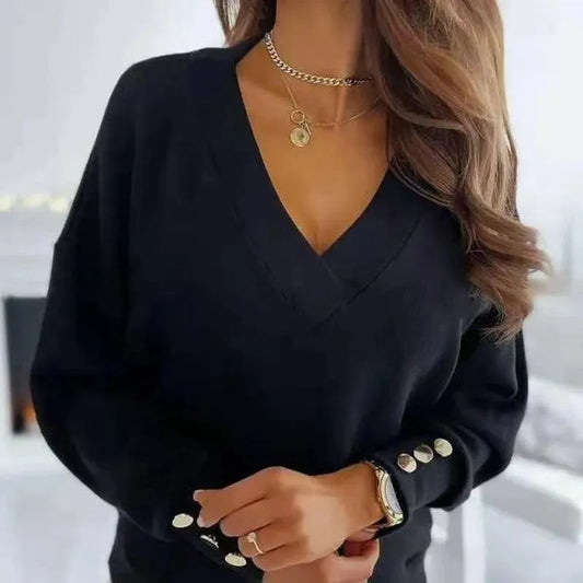 Modische Bluse mit V-Ausschnitt