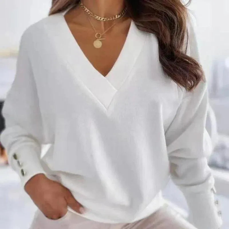 Modische Bluse mit V-Ausschnitt