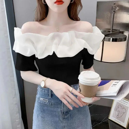 Katherin - Elegante Bluse mit kurzen Ärmeln