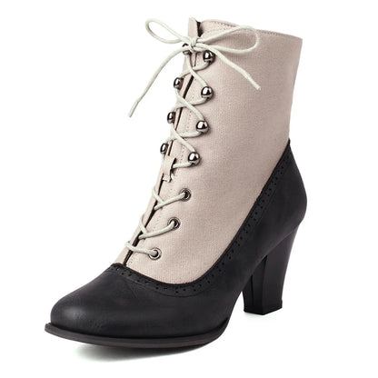 Viktorianische Stiefel mit runder Spitze - Nanna