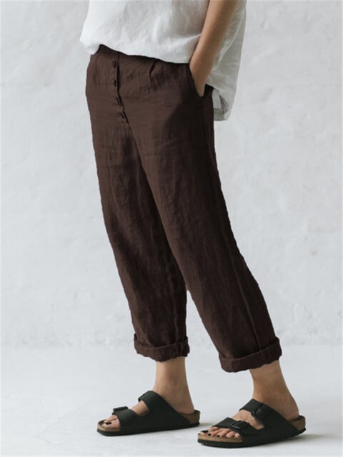 Constantia - Baumwoll-Leinen-Hose mit Taschen