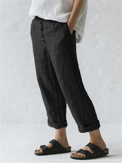 Constantia - Baumwoll-Leinen-Hose mit Taschen