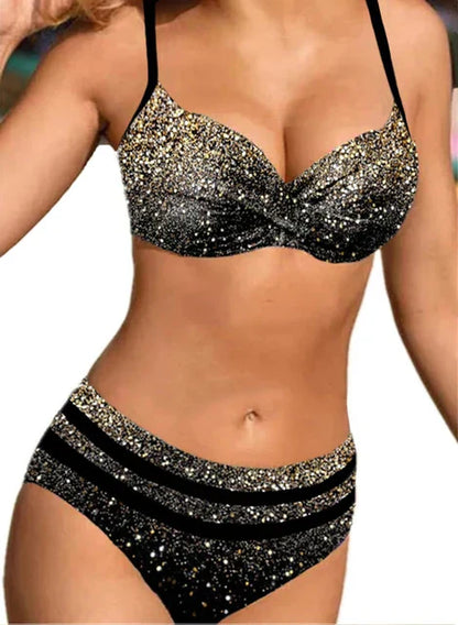 Zweiteiliger Bikini mit Aufdruck