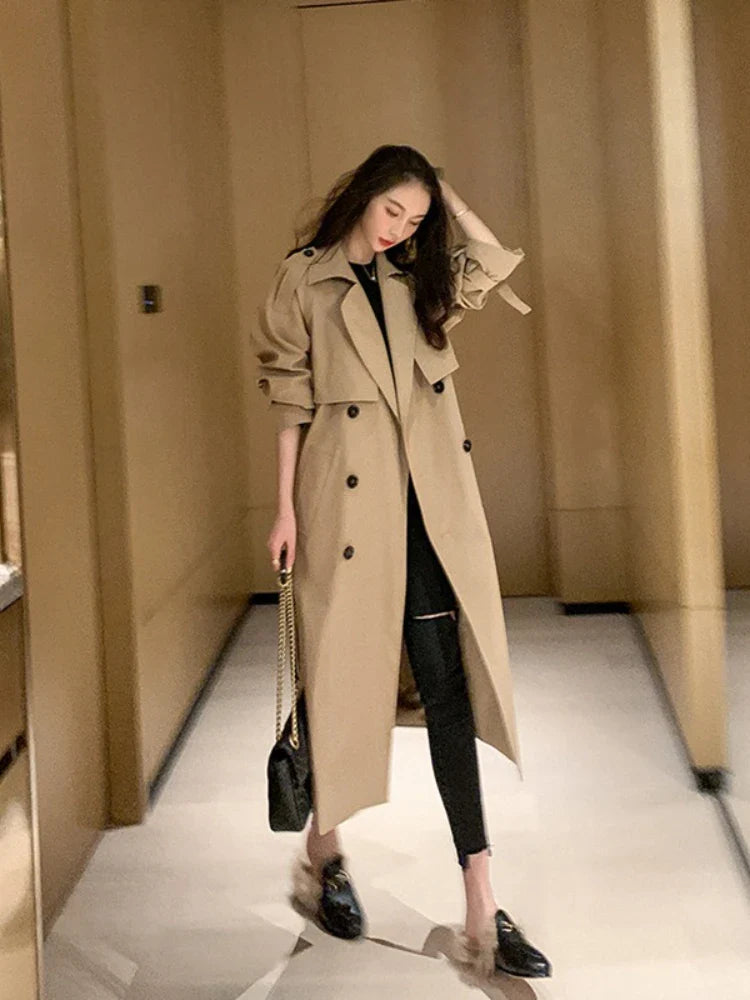 Yvette - eleganter langer Trenchcoat