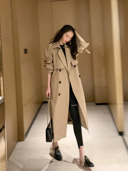 Yvette - eleganter langer Trenchcoat