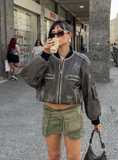 Milan - Gewaschene Vintage-Lederjacke