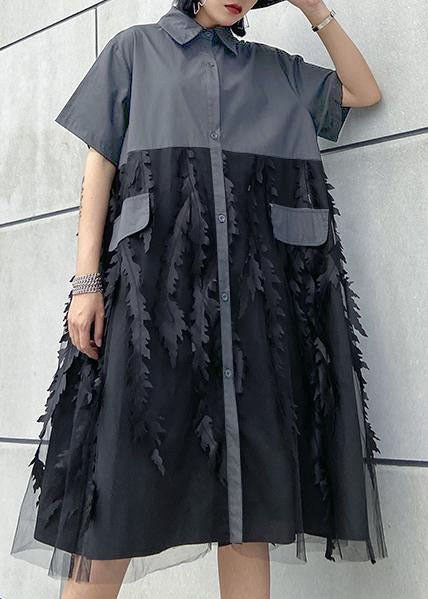 Mitski - Tüll-Flapper-Kleid in modischem Schwarz