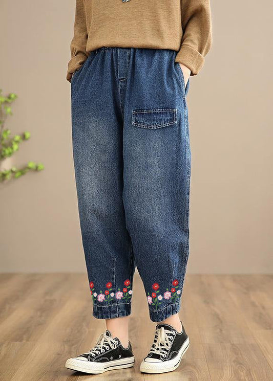 Fallon - Übergroße Denim-Hose mit elastischer Taille