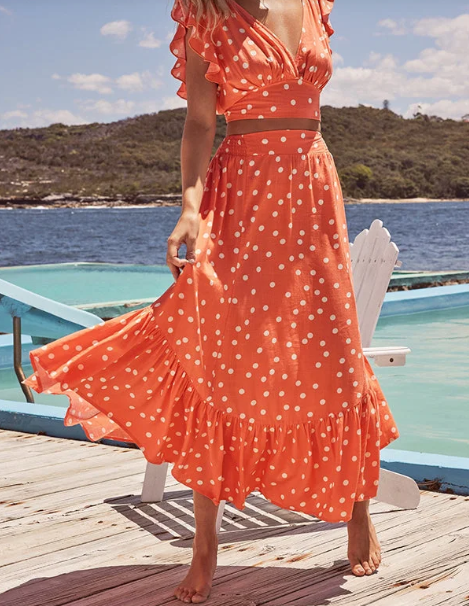 Poka Kleid mit Punktemuster aus der Kollektion „Day on The Beach”.