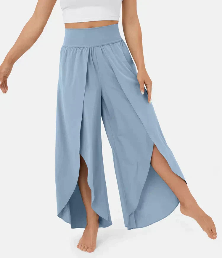 Palazzo-Hose-mit-geteilter-Pfeife-für-Damen