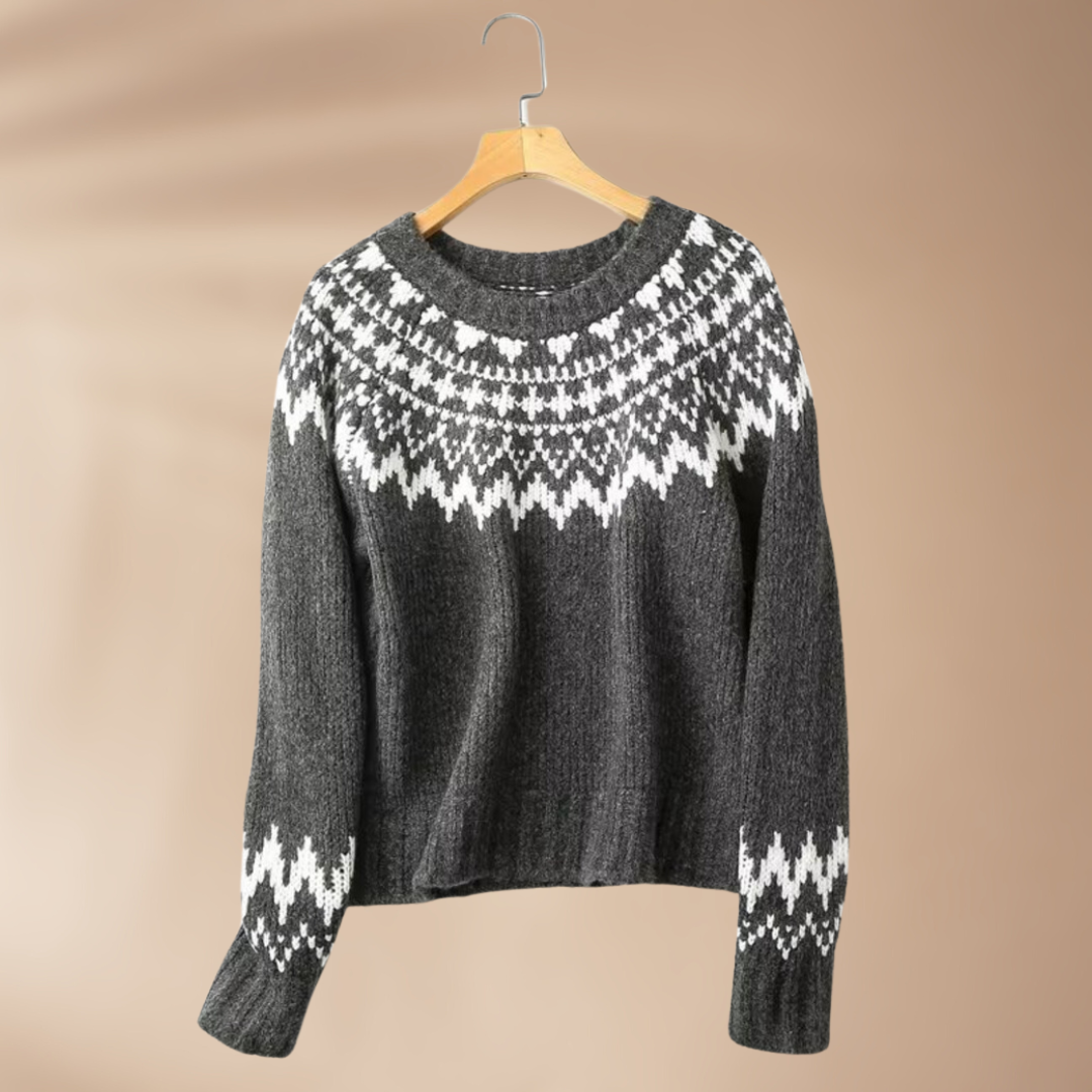 Mira - Warmer Wollpullover für Frauen in Grau