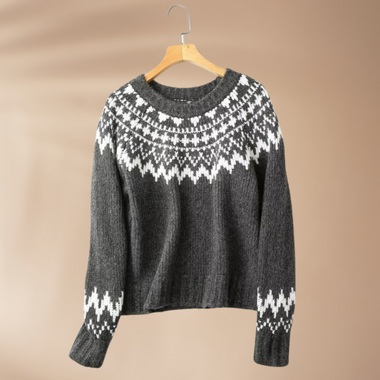 Mira - Warmer Wollpullover für Frauen in Grau
