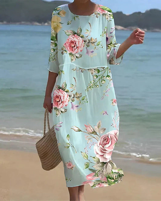 Fallendes-Blumen-Kleid