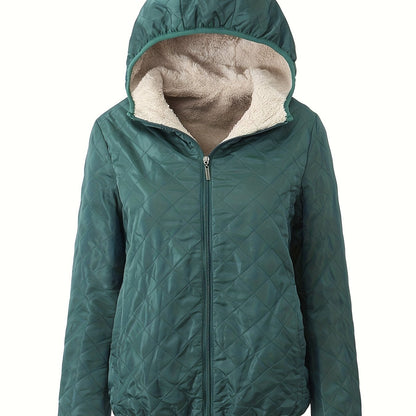 Emma | Gesteppte Jacke mit Reißverschluss und Kapuze