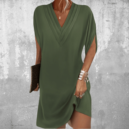 Schmeichelhaftes Kleid mit V-Ausschnitt